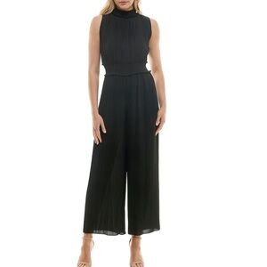 Nanette Lepore black sleeveless pleated jumpsuit size 10
